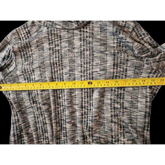 Knox Rose Plaid Cowl Neck Sweater Top XXL Gray Black Cozy Stretch Lounge - Picture 7 of 9